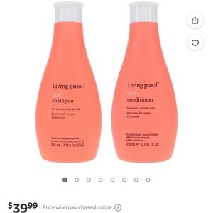 Living Proof Curl Shampoo 12 oz & Curl Conditioner 12 oz Combo Pack